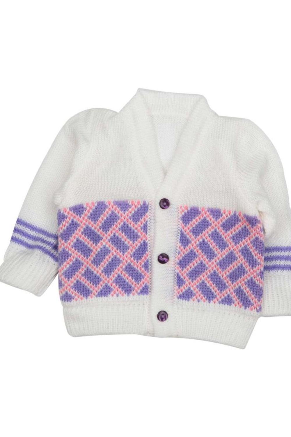 Mee Mee Baby Sweater Sets (White, Purple, Neon Pink)